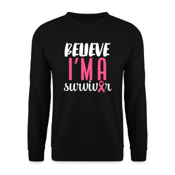 Croyez que je suis un survivant - Sweat-shirt Unisexe - noir - Devant - Alina (178cm) & Michal (187cm)