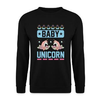 Bébé Einhorn Licorne - Sweat-shirt Unisexe - noir - Devant - Alina (178cm) & Michal (187cm)