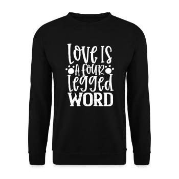 Liebe ist ein vierbeiniges Wort - Unisex Pullover - Schwarz - Vorne - Alina (178cm) & Michal (187cm)