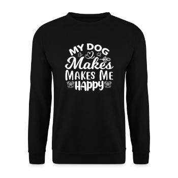 My dog makes me happy - Unisex Sweatshirt - black - Front - Alina (178cm) & Michal (187cm)