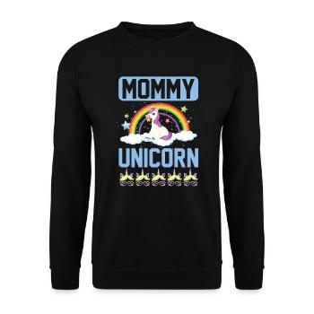 Mama Einhorn Licorne - Sweat-shirt Unisexe - noir - Devant - Alina (178cm) & Michal (187cm)