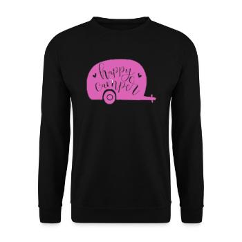 Camping Camper Natur lustiger Spruch - Unisex Pullover - Schwarz - Vorne - Alina (178cm) & Michal (187cm)