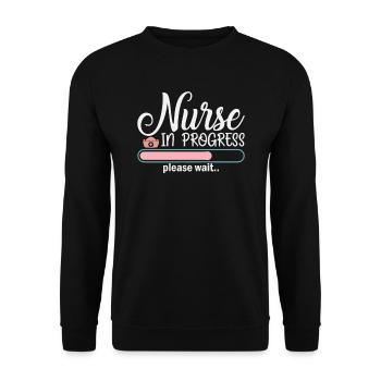 Nurse in work - Unisex Sweatshirt - black - Front - Alina (178cm) & Michal (187cm)