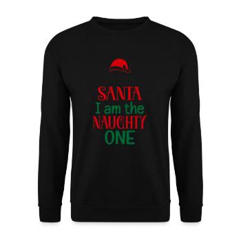 Christmas Dear Santa Claus I am the evil one - Unisex Sweatshirt - black - Front - Alina (178cm) & Michal (187cm)