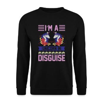 Je suis une licorne déguisée - Sweat-shirt Unisexe - noir - Devant - Alina (178cm) & Michal (187cm)