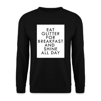 I eat glitter for breakfast Unicorn - Unisex Sweatshirt - black - Front - Alina (178cm) & Michal (187cm)
