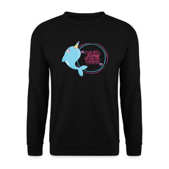 Einhorn Narwhal Licorne - Sweat-shirt Unisexe - noir - Devant - Alina (178cm) & Michal (187cm)