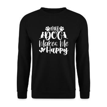 Mon chien me rend heureux - Sweat-shirt Unisexe - noir - Devant - Alina (178cm) & Michal (187cm)