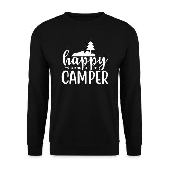 Glückliche Camper Wandershirt - Unisex Pullover - Schwarz - Vorne - Alina (178cm) & Michal (187cm)