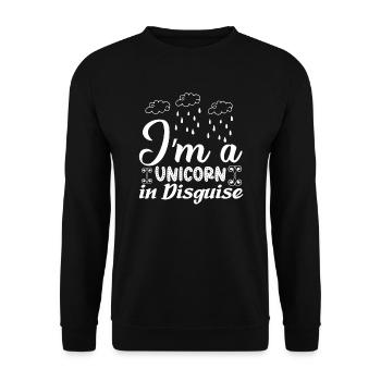 I am a unicorn in disguise Unicorn - Unisex Sweatshirt - black - Front - Alina (178cm) & Michal (187cm)