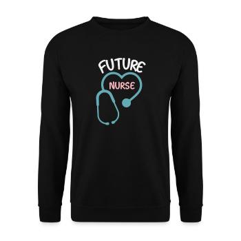 Zukünftige Krankenschwester - Unisex Pullover - Schwarz - Vorne - Alina (178cm) & Michal (187cm)