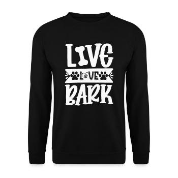 Life Love Barking - Unisex Sweatshirt - black - Front - Alina (178cm) & Michal (187cm)