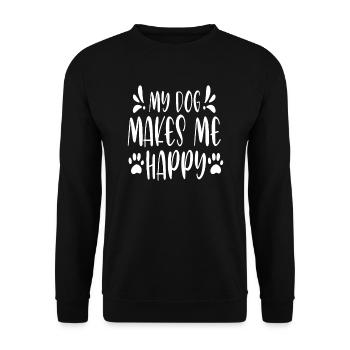Mon chien me rend heureux - Sweat-shirt Unisexe - noir - Devant - Alina (178cm) & Michal (187cm)