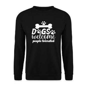 Les chiens accueillent les personnes tolérées - Sweat-shirt Unisexe - noir - Devant - Alina (178cm) & Michal (187cm)