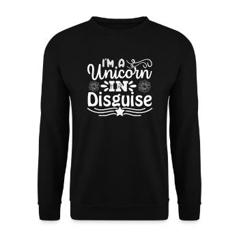 Je suis une licorne déguisée - Sweat-shirt Unisexe - noir - Devant - Alina (178cm) & Michal (187cm)