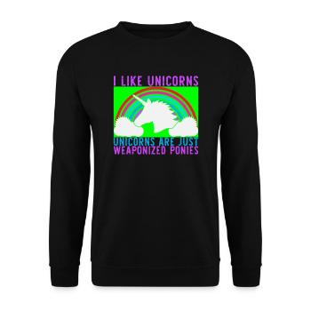 J’AIME UNICORN Unicorn - Sweat-shirt Unisexe - noir - Devant - Alina (178cm) & Michal (187cm)