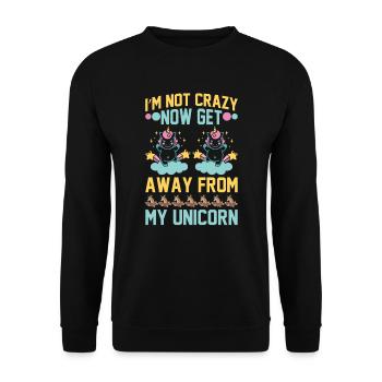 Je ne suis pas fou. Loin de ma licorne - Sweat-shirt Unisexe - noir - Devant - Alina (178cm) & Michal (187cm)