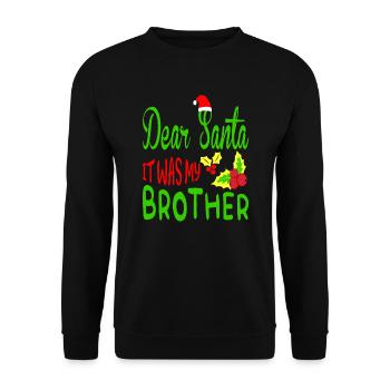 Cher Père Noël C’était mon frère norvégien - Sweat-shirt Unisexe - noir - Devant - Alina (178cm) & Michal (187cm)