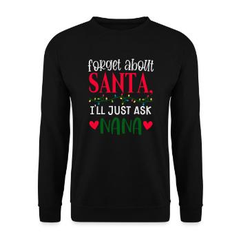 Oubliez le Père Noël, je demande à grand-mère - Sweat-shirt Unisexe - noir - Devant - Alina (178cm) & Michal (187cm)