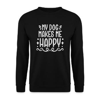 Mon chien me rend heureux - Sweat-shirt Unisexe - noir - Devant - Alina (178cm) & Michal (187cm)
