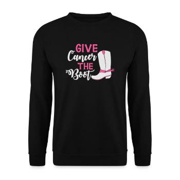 Give the cancer the running pass - Unisex Sweatshirt - black - Front - Alina (178cm) & Michal (187cm)