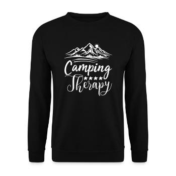 Camping Therapy - Unisex Sweatshirt - black - Front - Alina (178cm) & Michal (187cm)