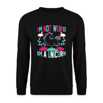 I'm not weird, I'm a unicorn unicorn - Unisex Sweatshirt - black - Front - Alina (178cm) & Michal (187cm)