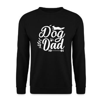 Hund Papa - Unisex Pullover - Schwarz - Vorne - Alina (178cm) & Michal (187cm)