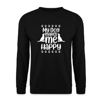 Mon chien me rend heureux - Sweat-shirt Unisexe - noir - Devant - Alina (178cm) & Michal (187cm)