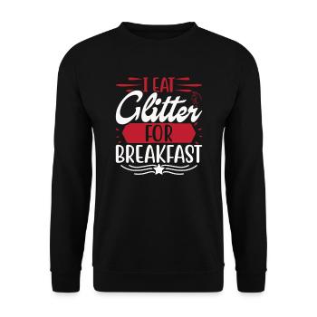 I eat glitter for breakfast Unicorn - Unisex Sweatshirt - black - Front - Alina (178cm) & Michal (187cm)
