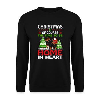 Noël est le moment à la maison Noël laid - Sweat-shirt Unisexe - noir - Devant - Alina (178cm) & Michal (187cm)