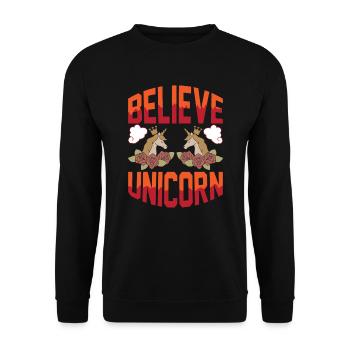 Croyance en la licorne Licorne - Sweat-shirt Unisexe - noir - Devant - Alina (178cm) & Michal (187cm)