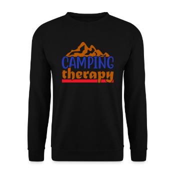 Camping Camper Natur lustiger Spruch - Unisex Pullover - Schwarz - Vorne - Alina (178cm) & Michal (187cm)