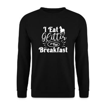 I eat glitter for breakfast Unicorn - Unisex Sweatshirt - black - Front - Alina (178cm) & Michal (187cm)