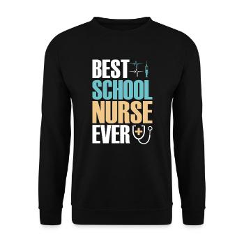 Beste Schulkrankenschwester - Unisex Pullover - Schwarz - Vorne - Alina (178cm) & Michal (187cm)