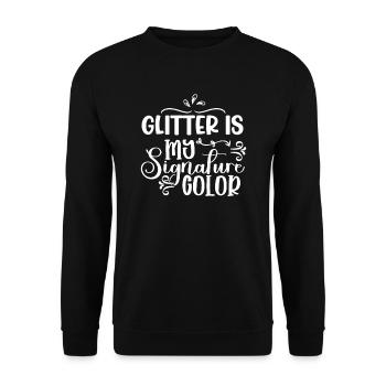 Glitter Is My Signature Color Unicorn - Unisex Sweatshirt - black - Front - Alina (178cm) & Michal (187cm)