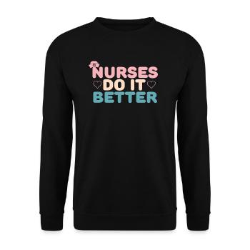 Gesundheit und Krankenpflegerin - Unisex Pullover - Schwarz - Vorne - Alina (178cm) & Michal (187cm)