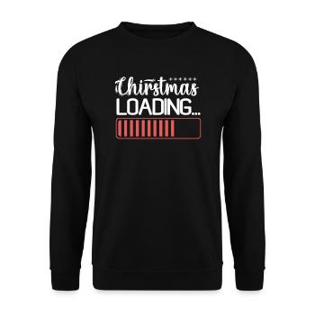 Weihnachten Loding Norweger Muster - Unisex Pullover - Schwarz - Vorne - Alina (178cm) & Michal (187cm)