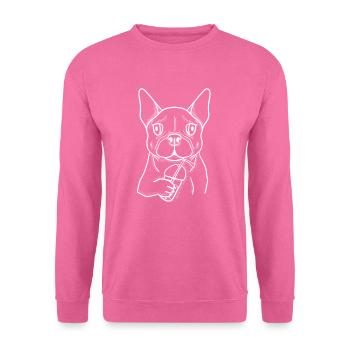 Französische Bulldogge - Unisex Pullover - Pink - Vorne