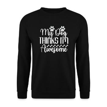 Mein Hund findet mich klasse - Unisex Pullover - Schwarz - Vorne - Alina (178cm) & Michal (187cm)