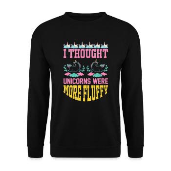 I thought unicorns were fluffy unicorn - Unisex Sweatshirt - black - Front - Alina (178cm) & Michal (187cm)
