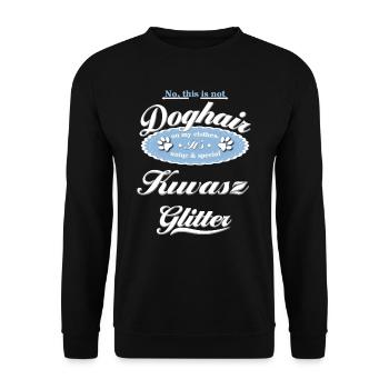 Hundeglitzer Kuvasz - Unisex Pullover - Schwarz - Vorne - Alina (178cm) & Michal (187cm)