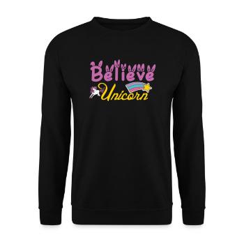 Croyance en la licorne Licorne - Sweat-shirt Unisexe - noir - Devant - Alina (178cm) & Michal (187cm)