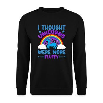 Unicorn I thought unicorns were - Unisex Sweatshirt - black - Front - Alina (178cm) & Michal (187cm)