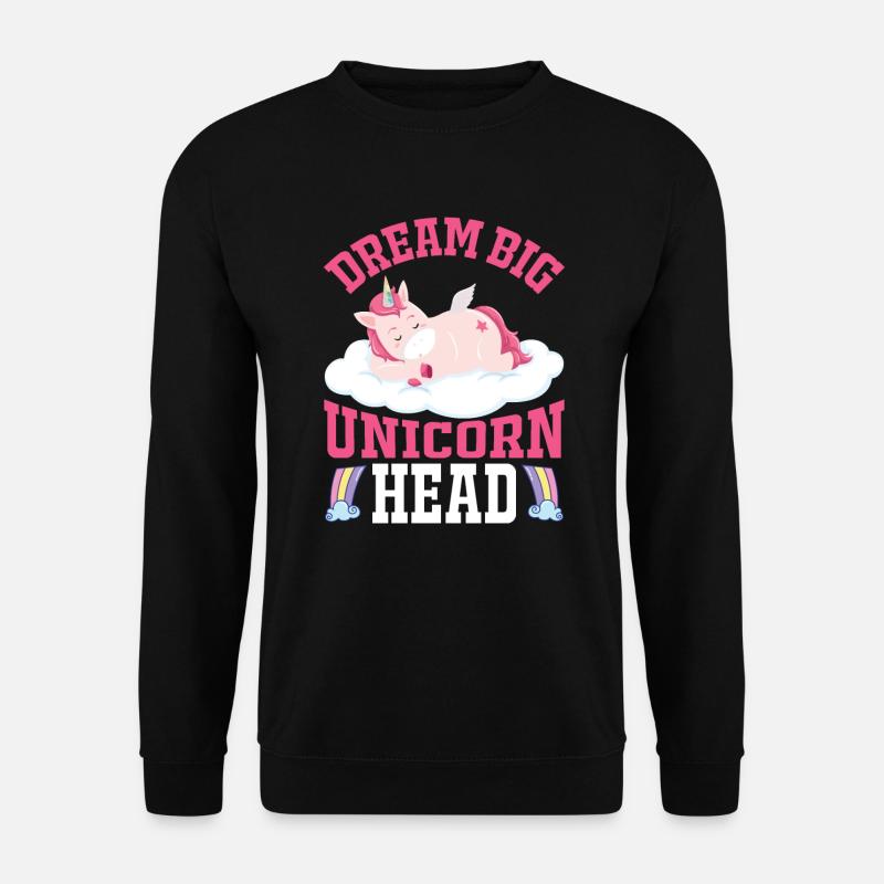 Träume groß kleines Einhorn Unicorn - Unisex Pullover - Schwarz