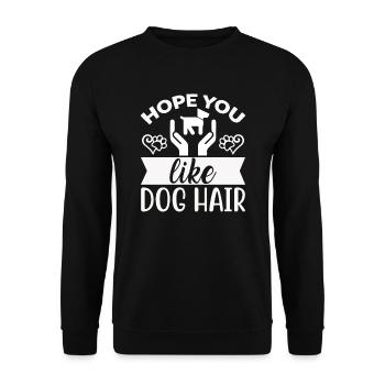 Hoffe du magst Hundehaar - Unisex Pullover - Schwarz - Vorne - Alina (178cm) & Michal (187cm)