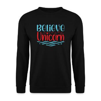 Croyance en la licorne Licorne - Sweat-shirt Unisexe - noir - Devant - Alina (178cm) & Michal (187cm)