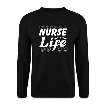 Nurse Life - Unisex Sweatshirt - black - Front - Alina (178cm) & Michal (187cm)