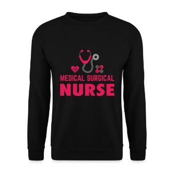 KRANKENSCHWESTER Medical Surgical Nurse - Unisex Sweatshirt - black - Front - Alina (178cm) & Michal (187cm)