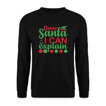 Lieber Weihnachtsmann ich kann es erklären - Unisex Pullover - Schwarz - Vorne - Alina (178cm) & Michal (187cm)